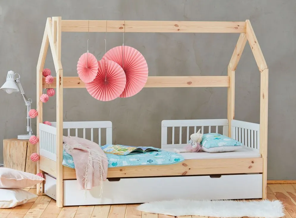 Łóżko DOMEK 70x160 sosna drewniane polskie PINIO | MIRAT. w stylu  kolekcja