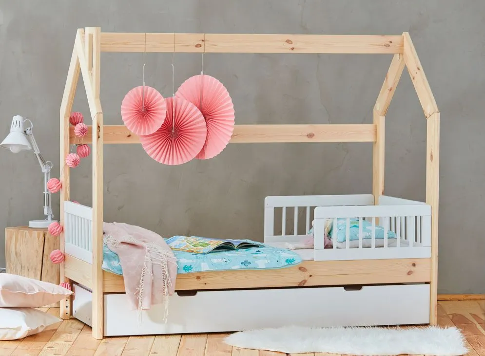 Łóżko DOMEK 70x160 sosna drewniane polskie PINIO | MIRAT. w stylu  kolekcja