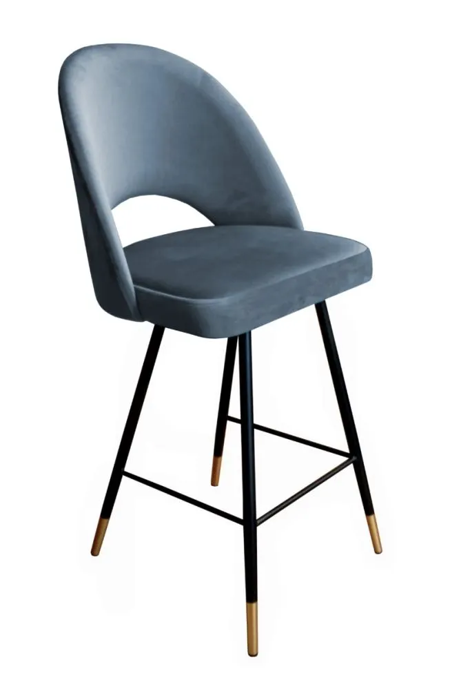 Hoker ISKAR BL VELVET GOLD ciemno szary z oparciem | MIRAT. styl GLAMOUR