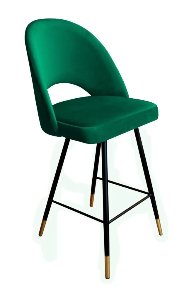 Hoker ISKAR VELVET GOLD zielony z oparciem | MIRAT. styl GLAMOUR