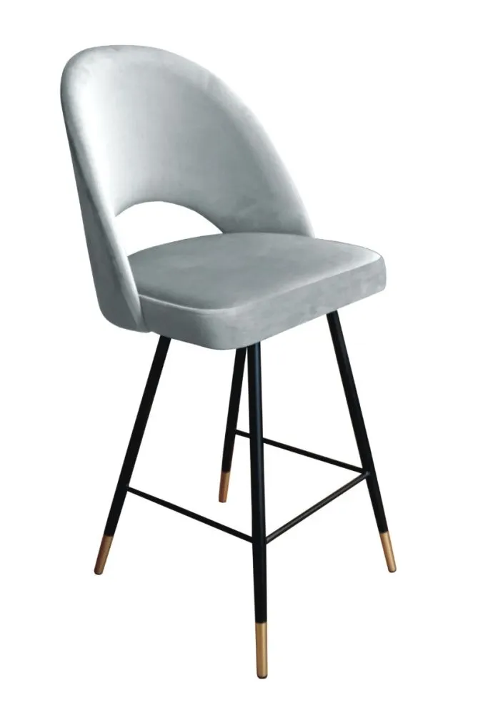 Hoker ISKAR VELVET GOLD jasno szary na czarnych metalowych nogach | MIRAT. styl GLAMOUR