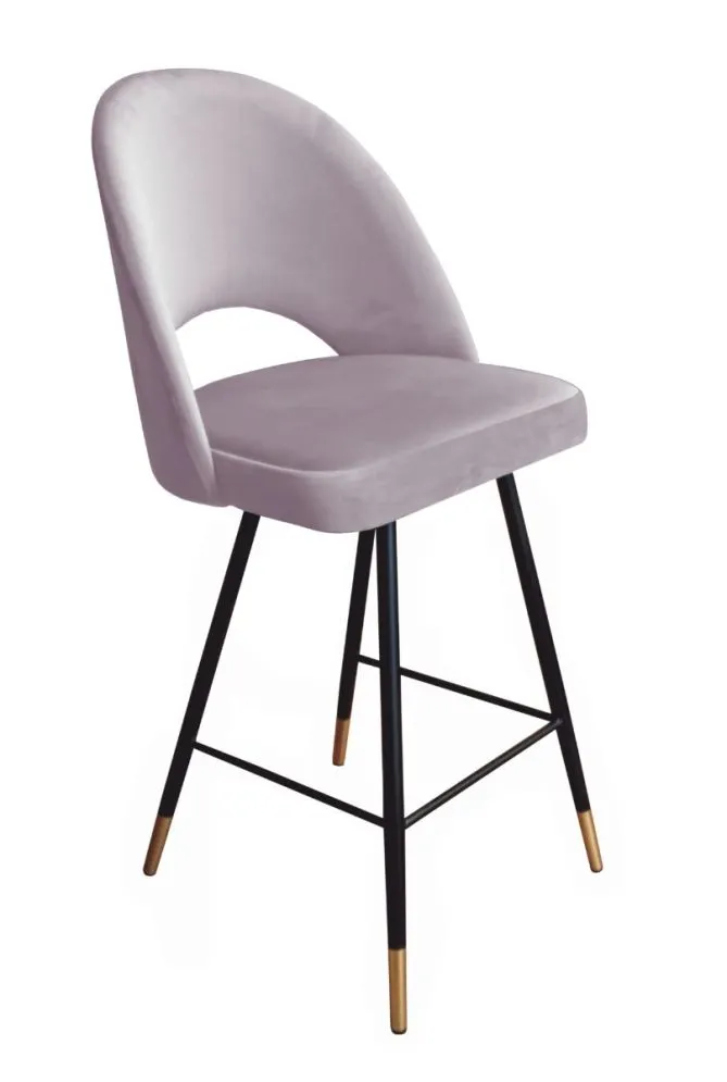 Hoker ISKAR VELVET GOLD jasno różowy na czarnych nogach | MIRAT. styl GLAMOUR