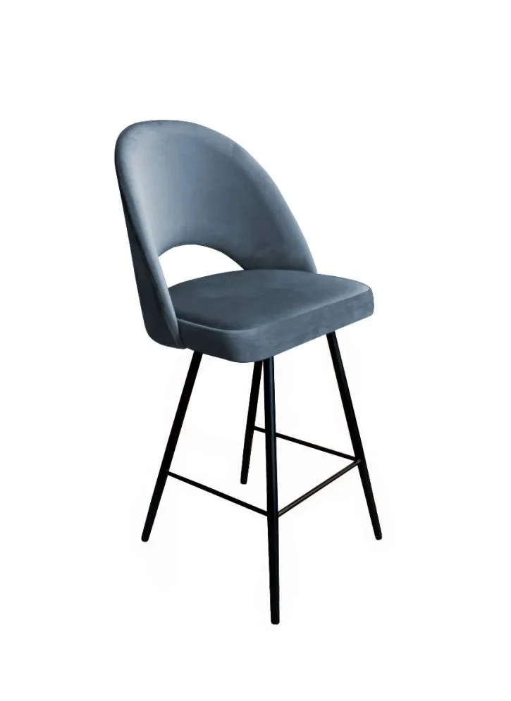 Hoker ISKAR BL VELVET ciemno szary z oparciem | MIRAT.