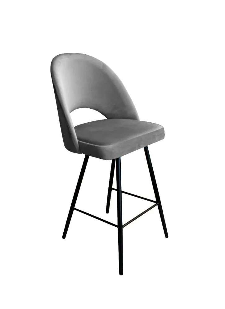 Hoker ISKAR VELVET szary tapicerowany aksamitem do kuchni | MIRAT.