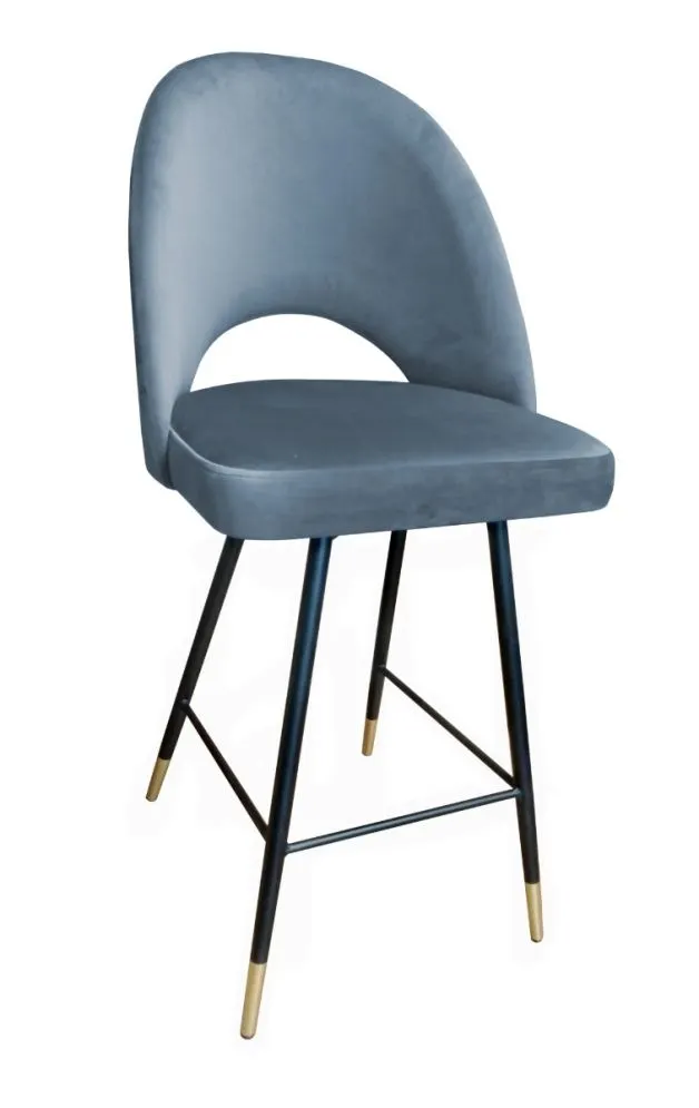 Hoker ISKAR BL VELVET GOLD ciemno szary z oparciem | MIRAT. styl GLAMOUR