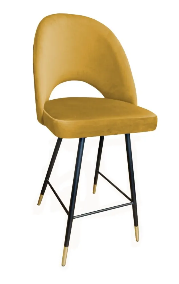 Hoker ISKAR VELVET GOLD musztardowy/curry tapicerowany aksamitem | MIRAT. styl GLAMOUR