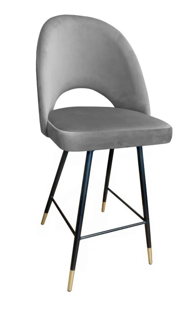 Hoker ISKAR VELVET GOLD szary tapicerowany aksamitem do kuchni | MIRAT. styl GLAMOUR