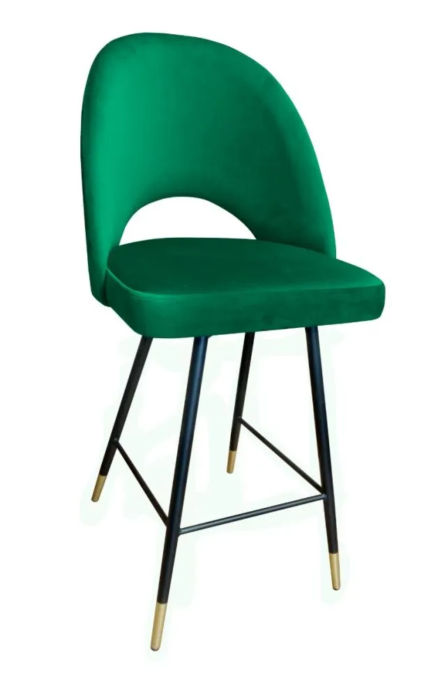 Hoker ISKAR VELVET GOLD zielony z oparciem | MIRAT. styl GLAMOUR