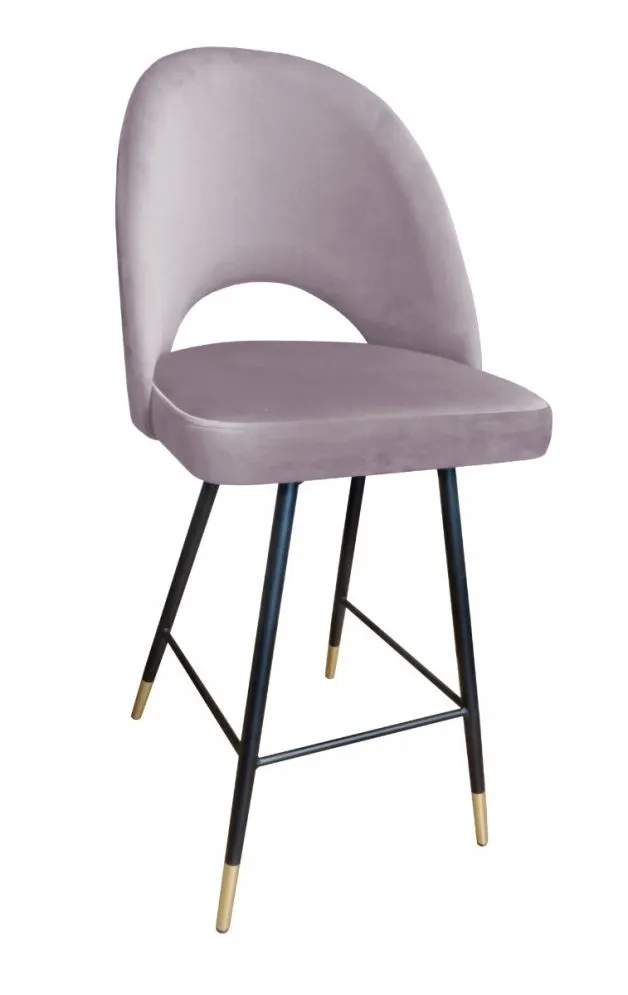 Hoker ISKAR VELVET GOLD jasno różowy na czarnych nogach | MIRAT. styl GLAMOUR