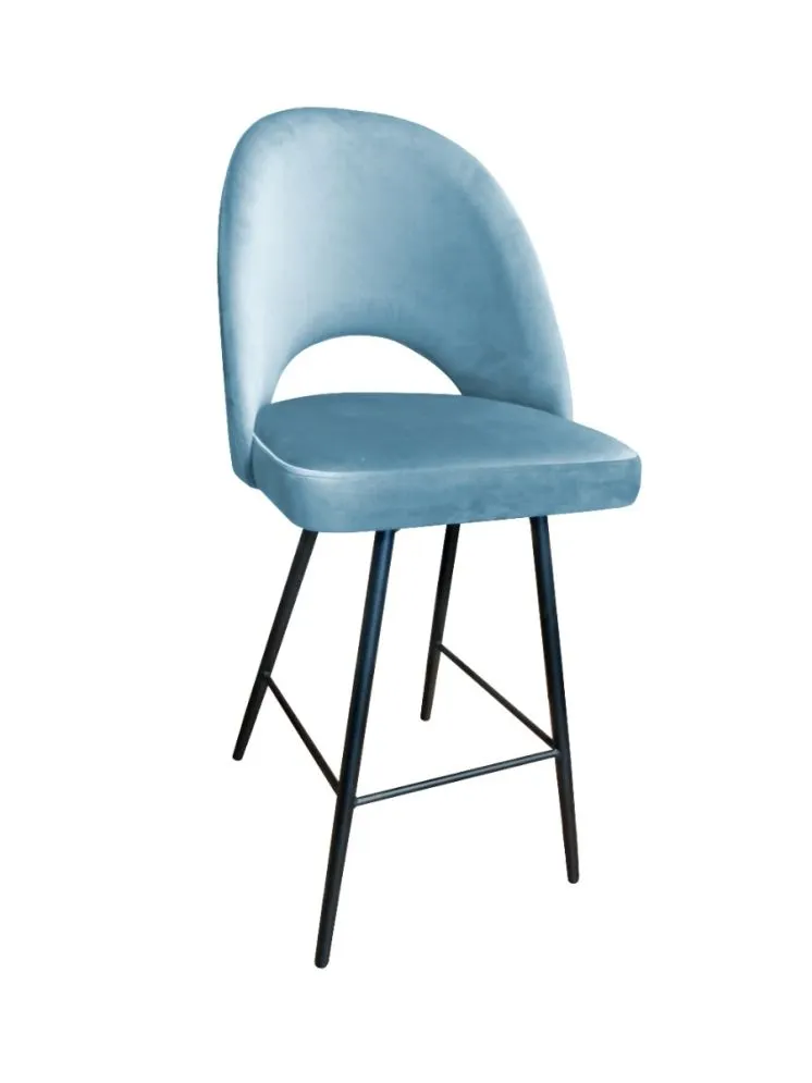 Hoker ISKAR BL VELVET szary tapicerowany aksamitem z oparciem | MIRAT.