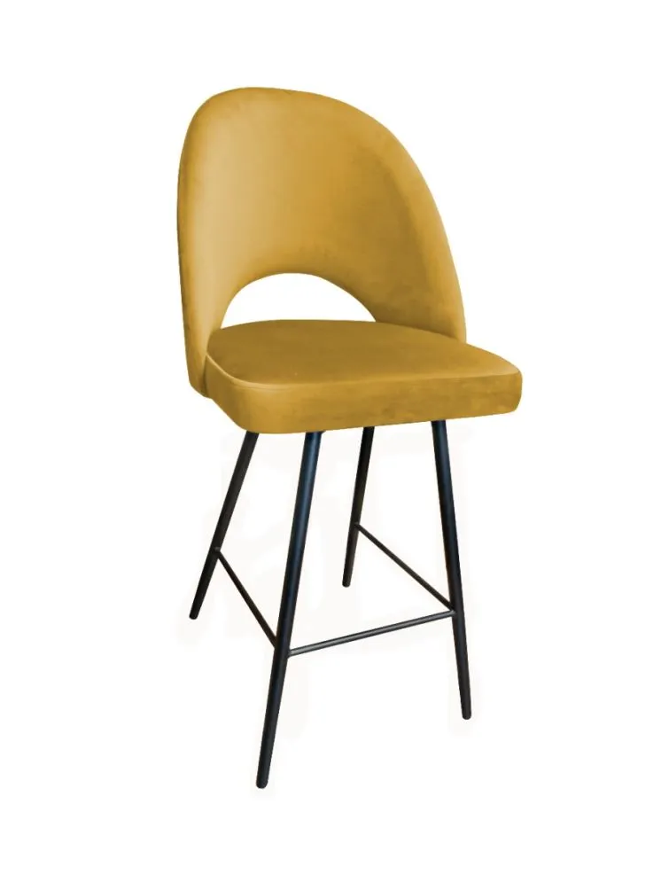 Hoker ISKAR VELVET musztardowy/curry tapicerowany aksamitem | MIRAT.