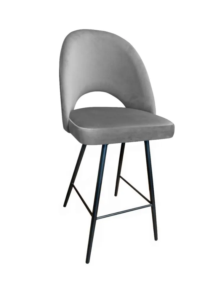 Hoker ISKAR VELVET szary tapicerowany aksamitem do kuchni | MIRAT.