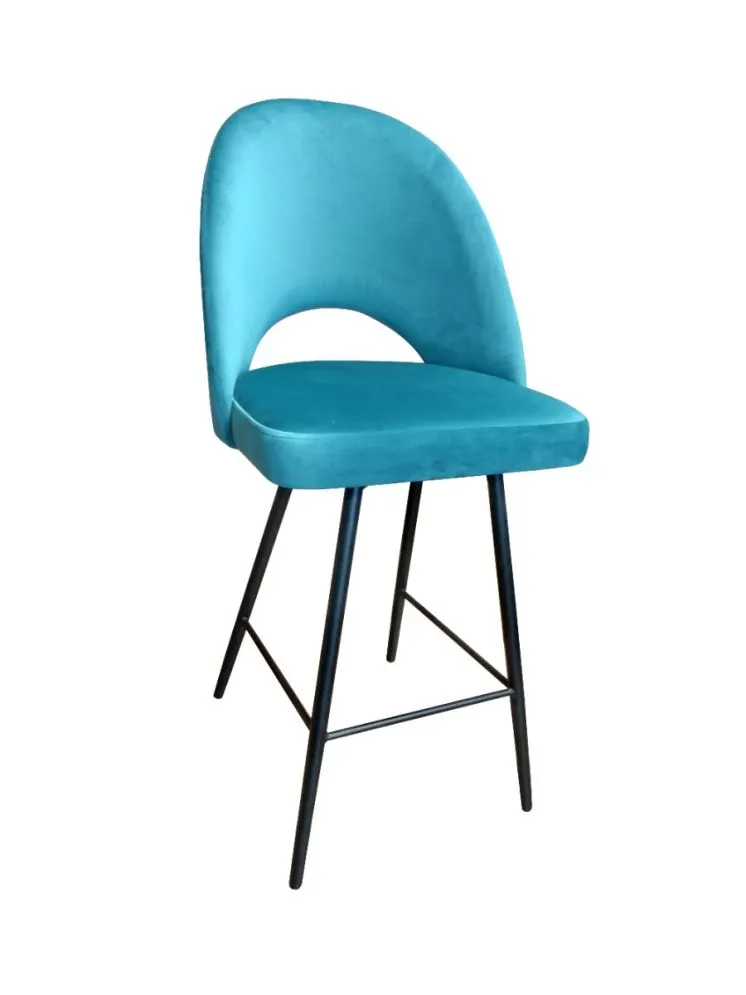 Hoker ISKAR VELVET morski na metalowych nogach | MIRAT.