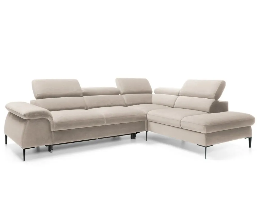 Narożnik z funkcją spania SIMON L jasny beżowy prawy/lewy I sklep meblowy MIRAT.