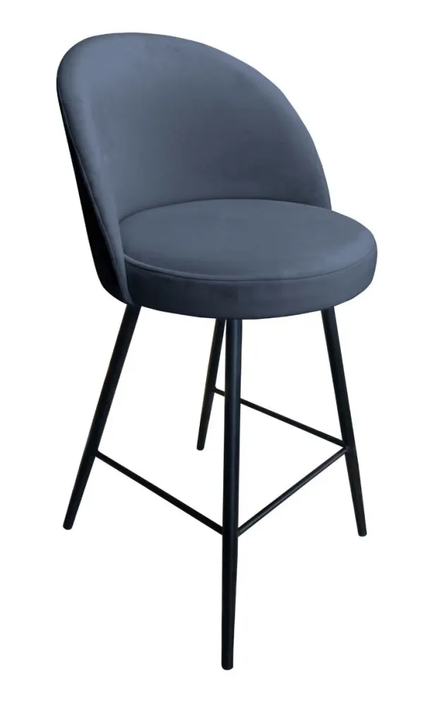 Hoker TANEW BL VELVET ciemno szary z profilowanym oparciem | MIRAT. w stylu GLAMOUR, LOFT kolekcja