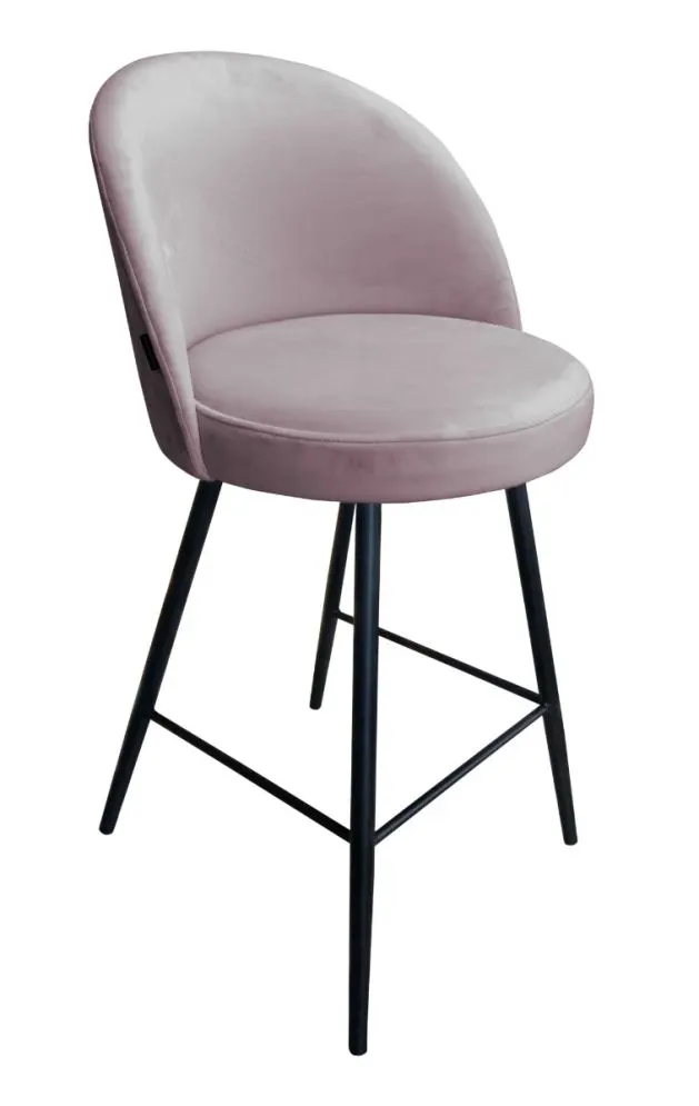 Hoker TANEW VELVET jasno różowy na czarnych nogach | MIRAT. w stylu GLAMOUR, LOFT kolekcja