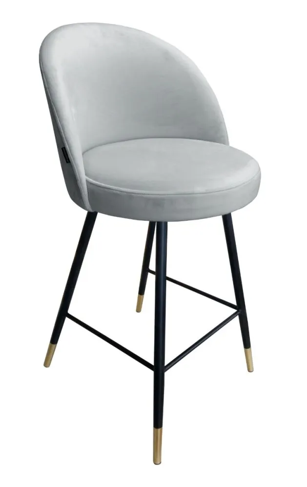 Hoker TANEW VELVET GOLD jasno szary na czarnych metalowych nogach | MIRAT. w stylu GLAMOUR kolekcja