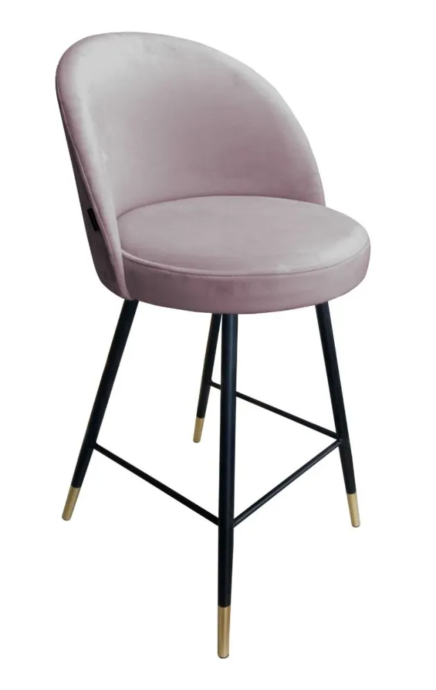 Hoker TANEW VELVET GOLD jasno różowy na czarnych nogach | MIRAT. w stylu GLAMOUR kolekcja
