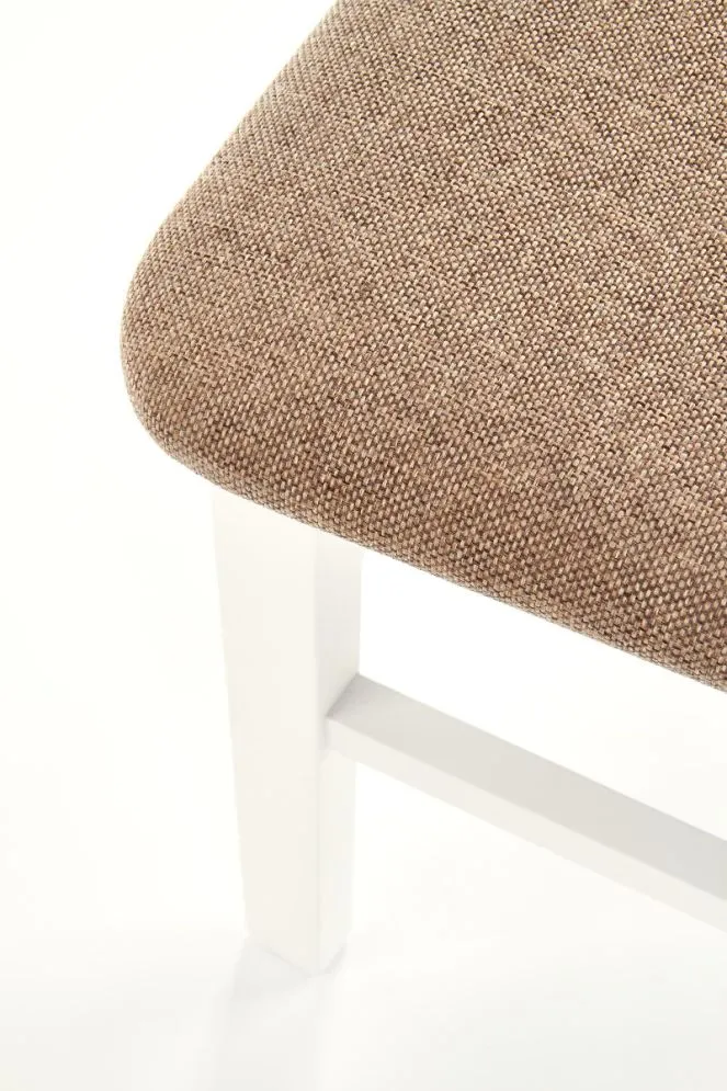 Krzesło HUBERT 8 białe drewniane z beżową tapicerką | MIRAT. styl KLASYCZNY kolekcja HUBERT