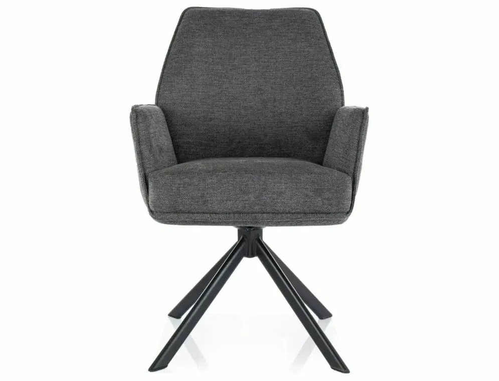 Krzesło tapicerowane HUGO BREGO ciemnoszare obracane do jadalni I sklep meblowy MIRAT. styl LOFT