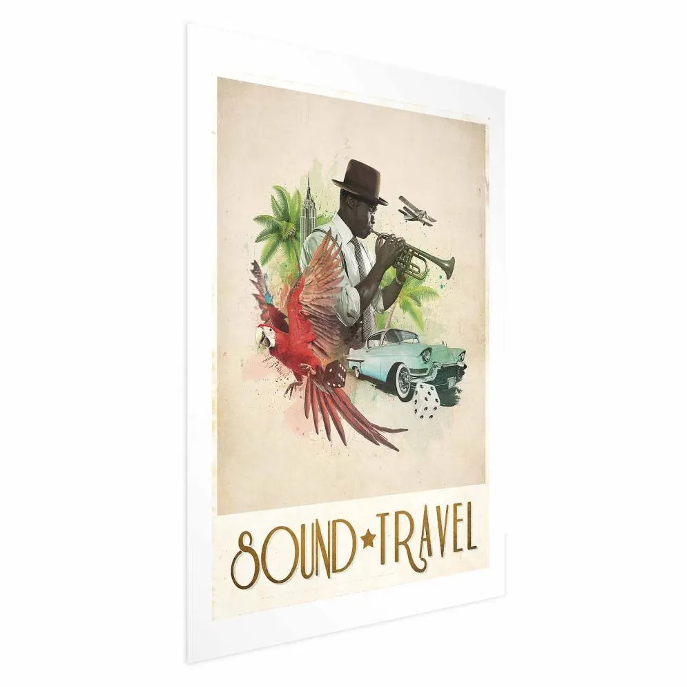 Plakat Sound Travel 60x90 cm bez ramy z marginesem | MIRAT.