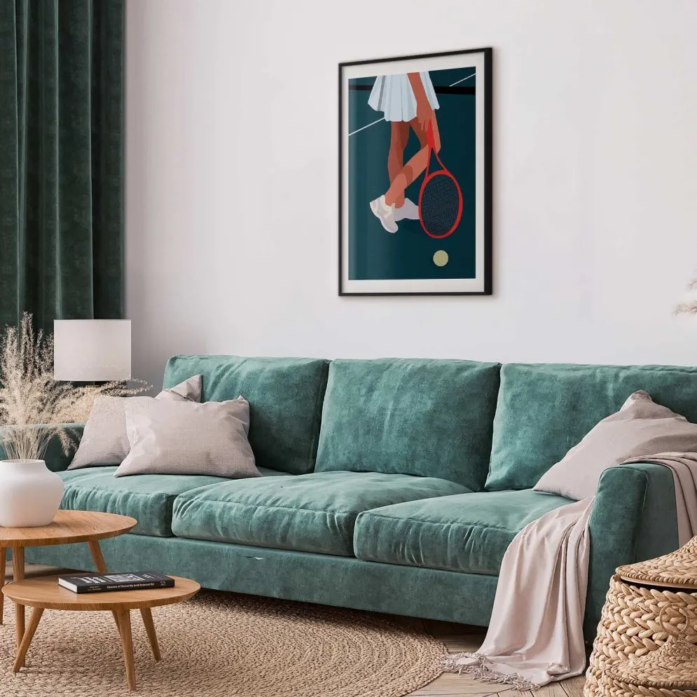 Plakat Tenisistka 40x60 cm z ramą czarną z marginesem | MIRAT.