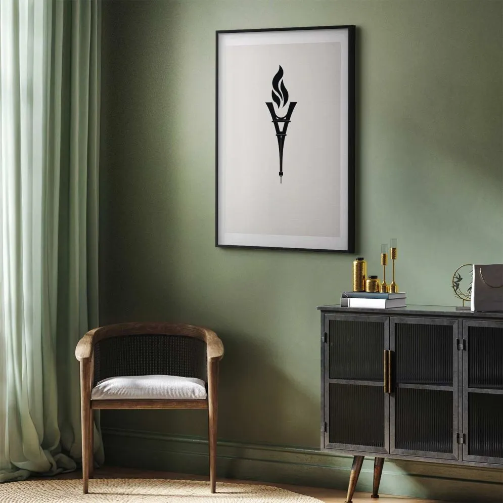 Plakat Znicz olimpijski 60x90 cm z ramą czarną z marginesem | MIRAT.