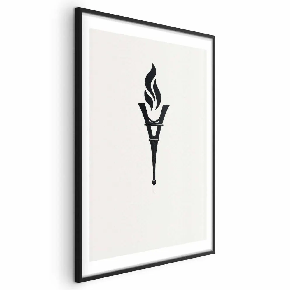 Plakat Znicz olimpijski 60x90 cm z ramą czarną z marginesem | MIRAT.
