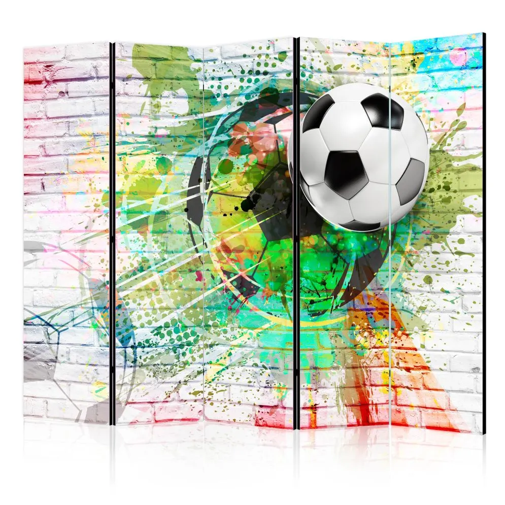 Parawan dwustronny Dla dzieci 225x172 cm 5-częściowy beżowy | MIRAT.