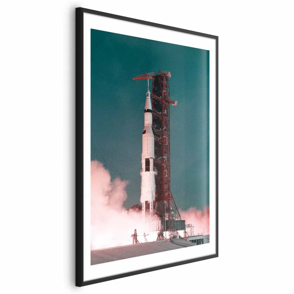 Plakat Wielki start 21x30 cm z ramą czarną z marginesem | MIRAT.