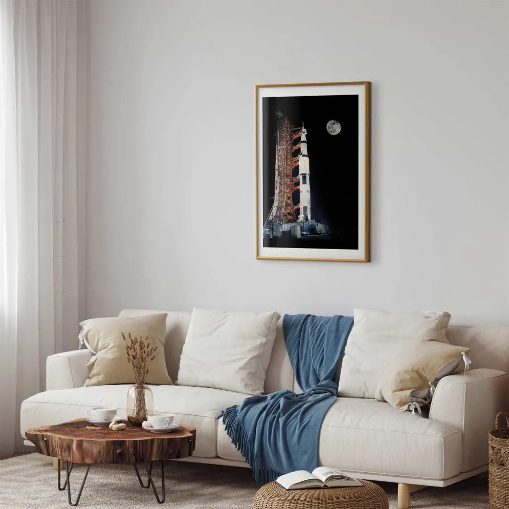 Plakat Cel podróży 60x90 cm z ramą złotą z marginesem | MIRAT.