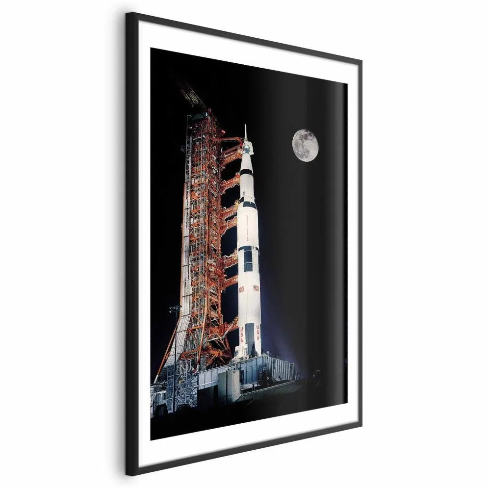 Plakat Cel podróży 60x90 cm z ramą czarną z marginesem | MIRAT.