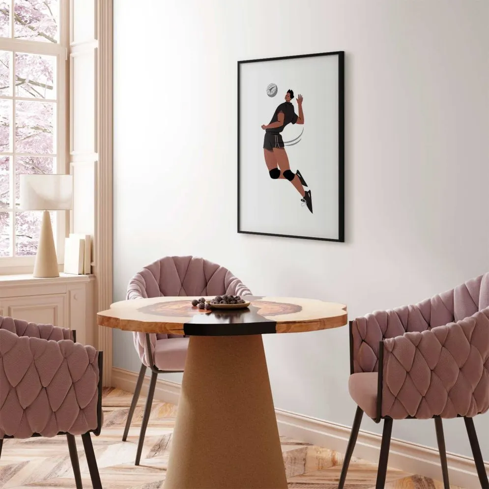 Plakat Siatkarz 21x30 cm z ramą czarną bez marginesu | MIRAT.