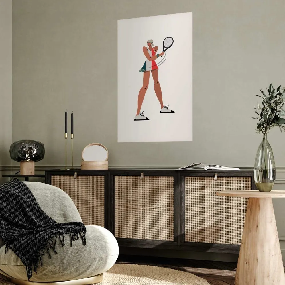 Plakat Tenisistka z rakietą 21x30 cm bez ramy bez marginesu | MIRAT.
