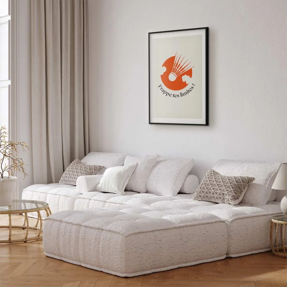 Plakat Lotka na tle pomarańczu 60x90 cm z ramą czarną z marginesem | MIRAT.