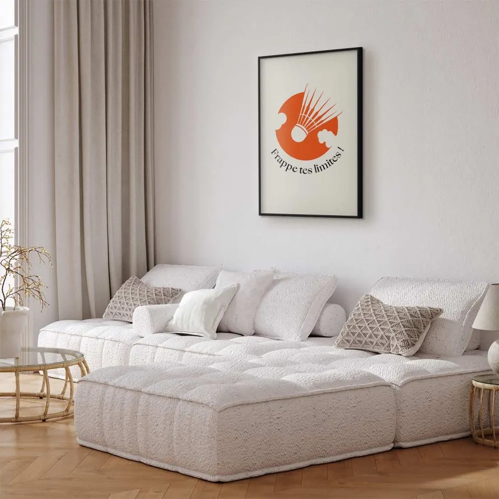 Plakat Lotka na tle pomarańczu 60x90 cm z ramą czarną bez marginesu | MIRAT.