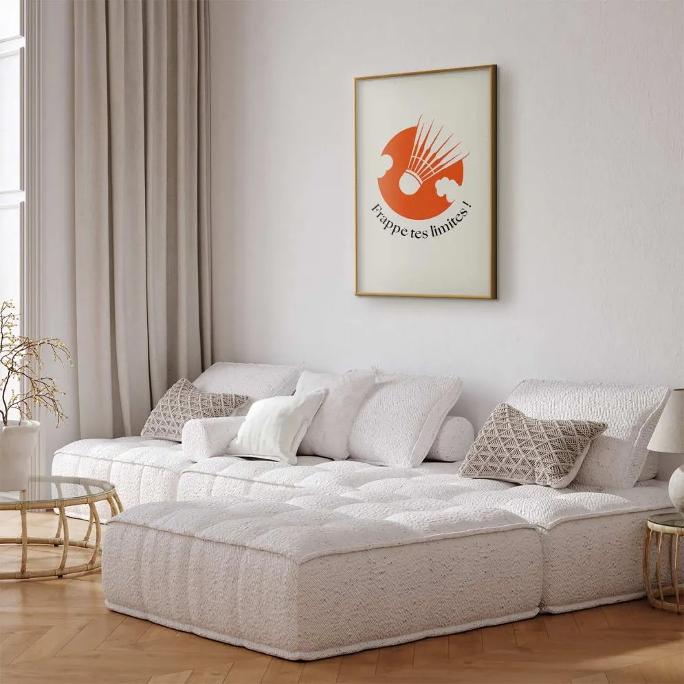 Plakat Lotka na tle pomarańczu 40x60 cm z ramą złotą bez marginesu | MIRAT.