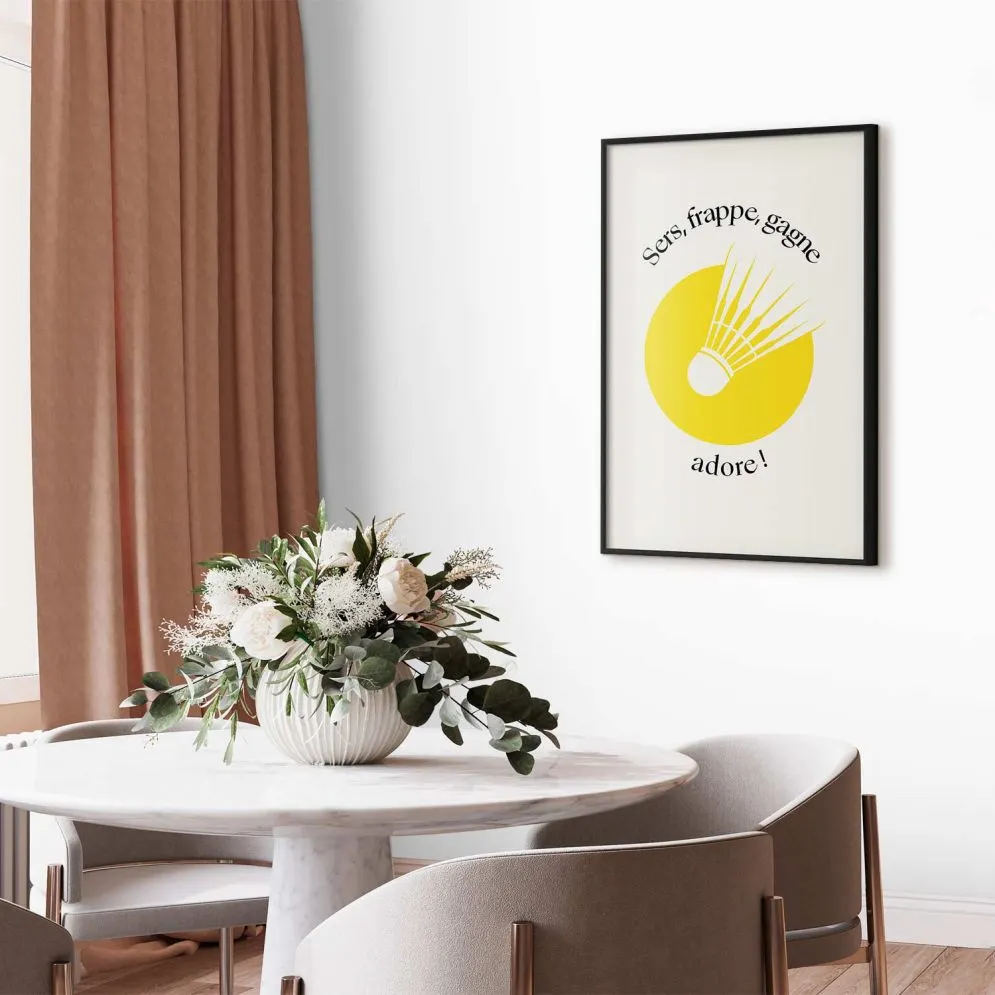 Plakat Lotka do badmintona 29,7x42 cm z ramą czarną bez marginesu | MIRAT.