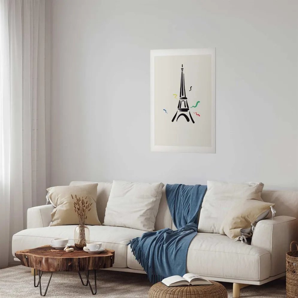 Plakat Wieża Eiffla 29,7x42 cm bez ramy z marginesem | MIRAT.