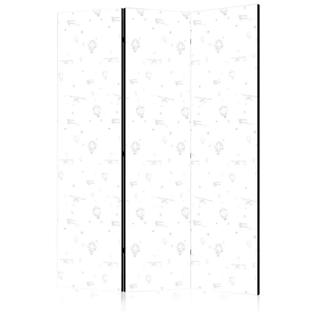 Parawan dwustronny Dla dzieci 135x172 cm 3-częściowy czarny | MIRAT.