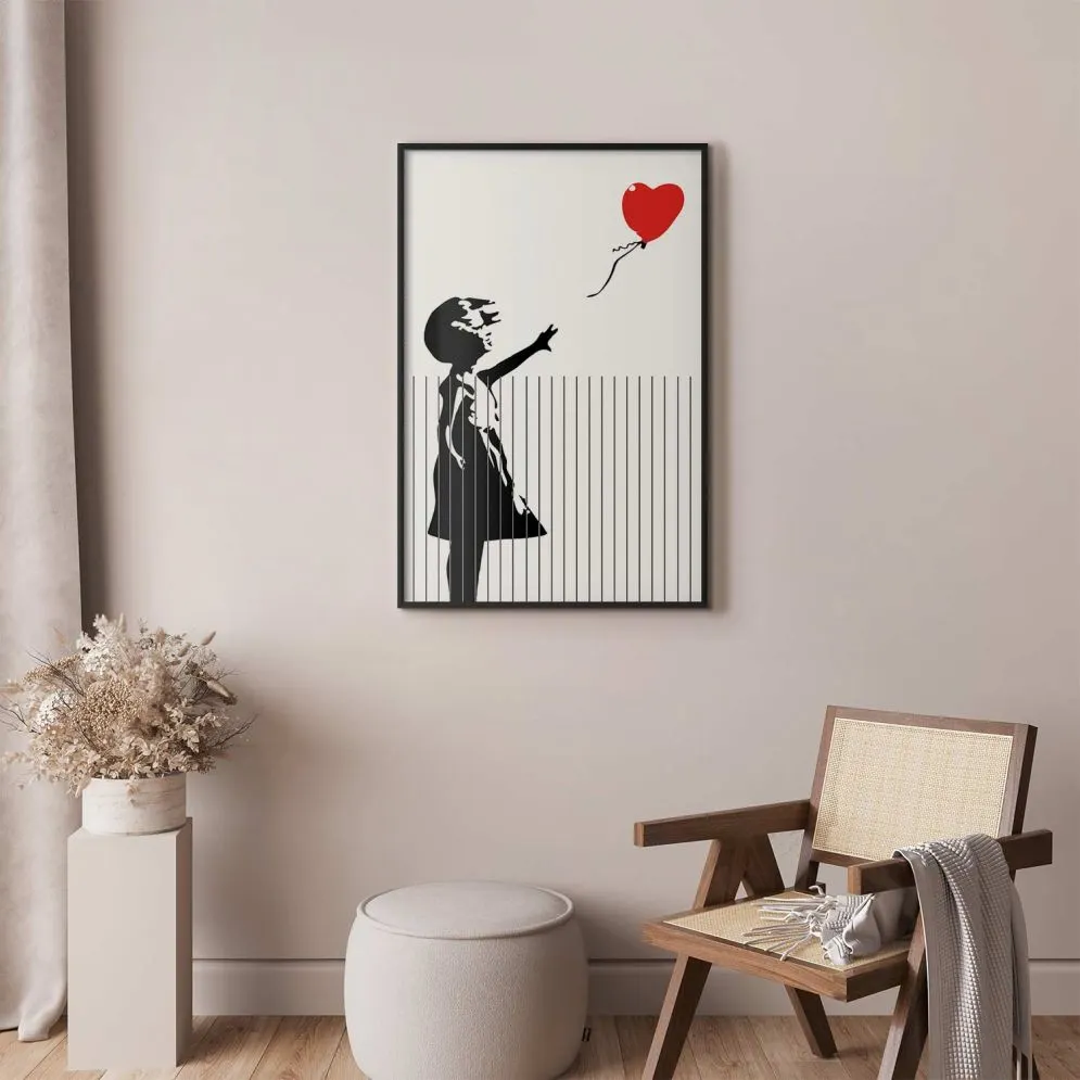 Plakat Pocięty Banksy 29,7x42 cm z ramą czarną bez marginesu | MIRAT.