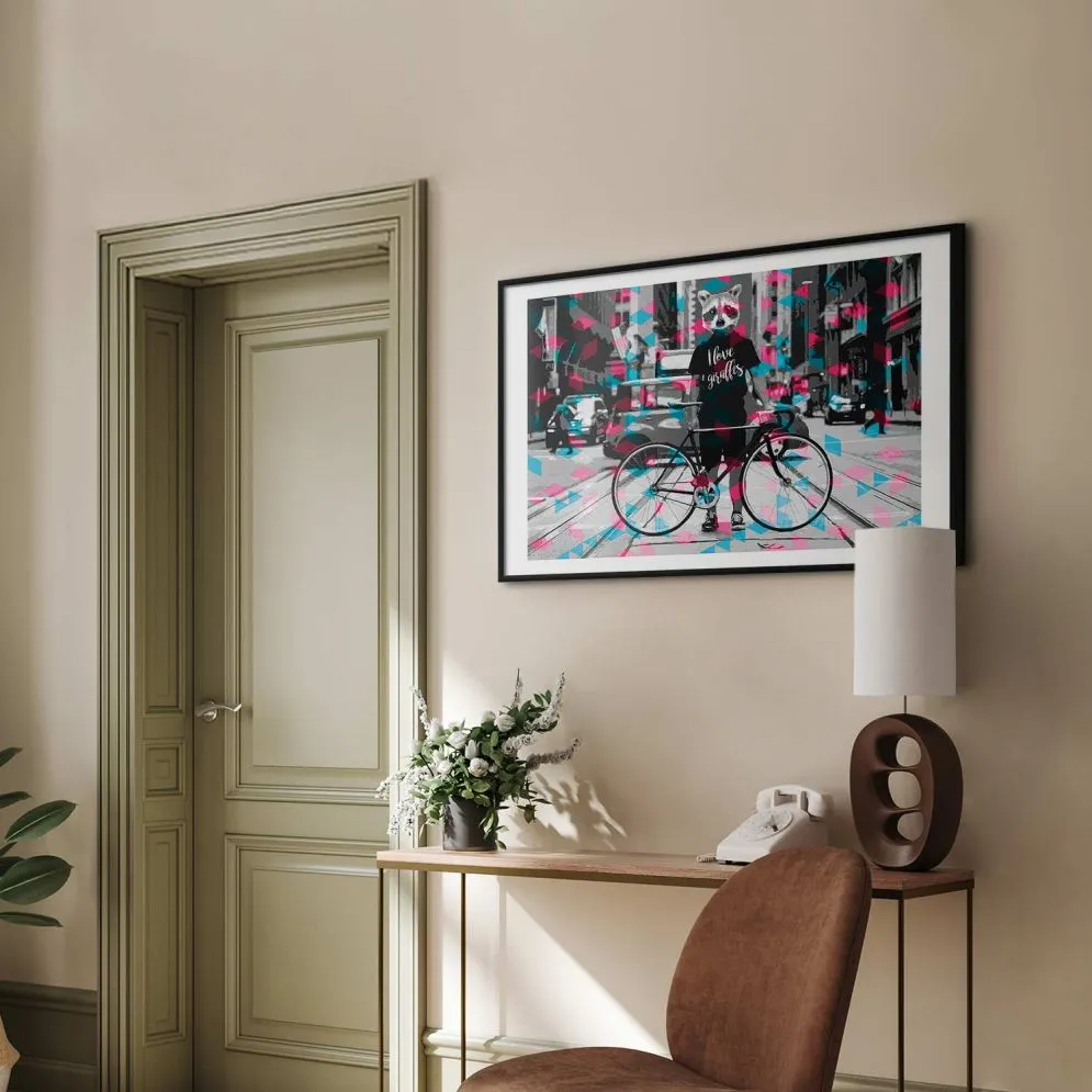 Plakat Giraffes 90x60 cm z ramą czarną z marginesem | MIRAT.