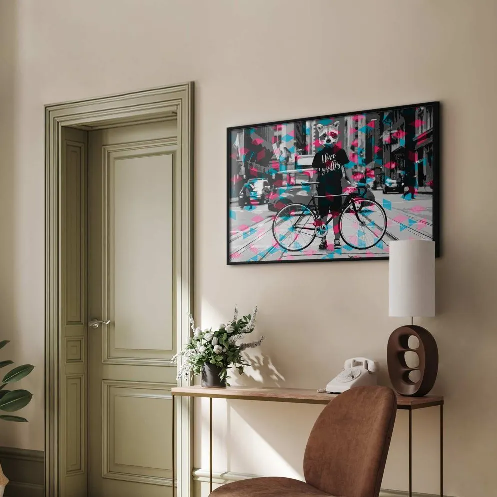 Plakat Giraffes 90x60 cm z ramą czarną bez marginesu | MIRAT.