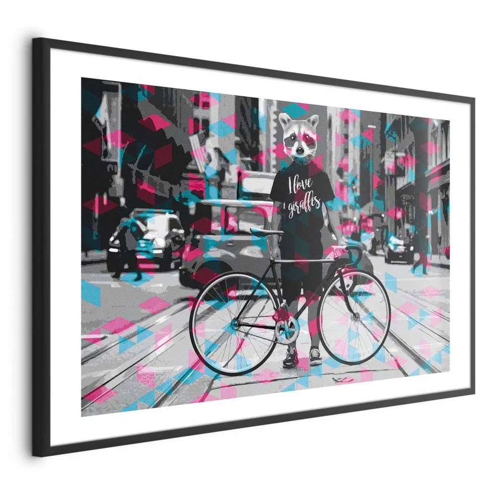 Plakat Giraffes 90x60 cm z ramą czarną z marginesem | MIRAT.