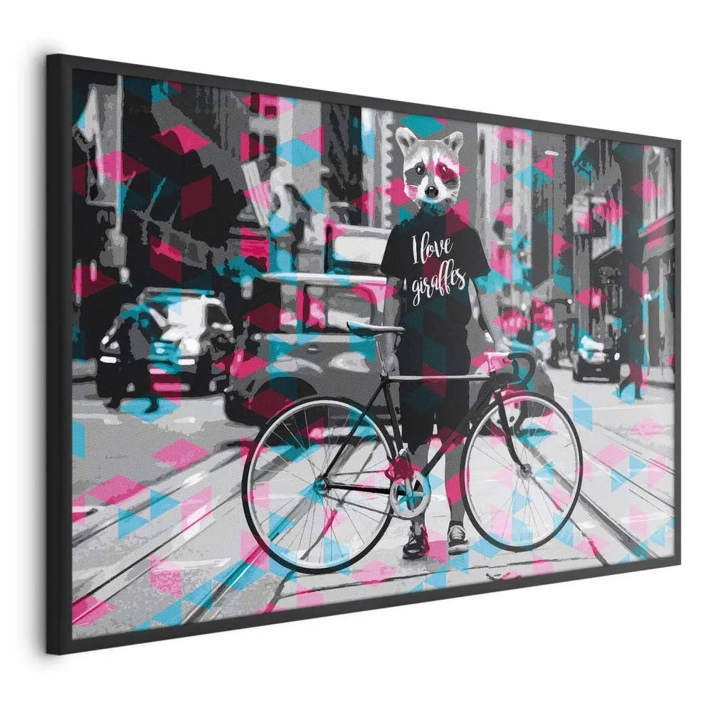 Plakat Giraffes 90x60 cm z ramą czarną bez marginesu | MIRAT.