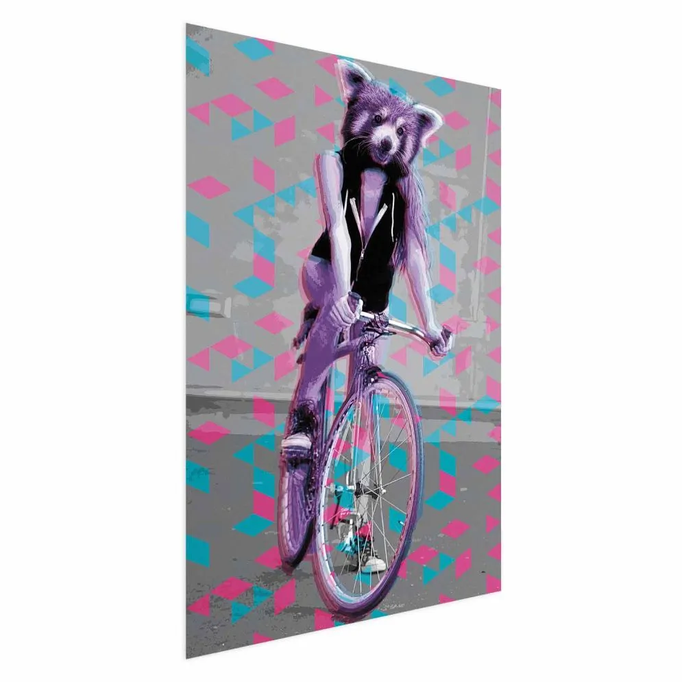 Plakat Szop na rowerze 21x30 cm bez ramy bez marginesu | MIRAT.