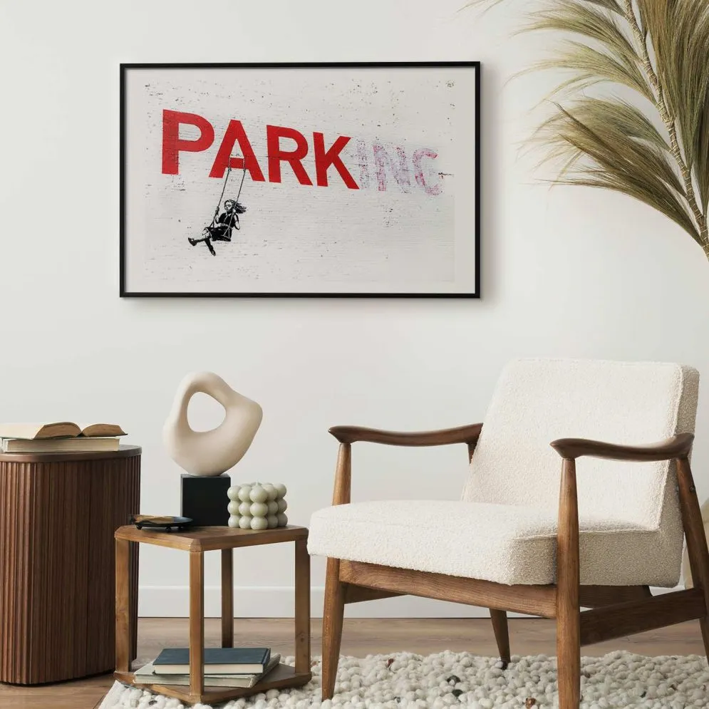 Plakat Parking 30x21 cm z ramą czarną z marginesem | MIRAT.