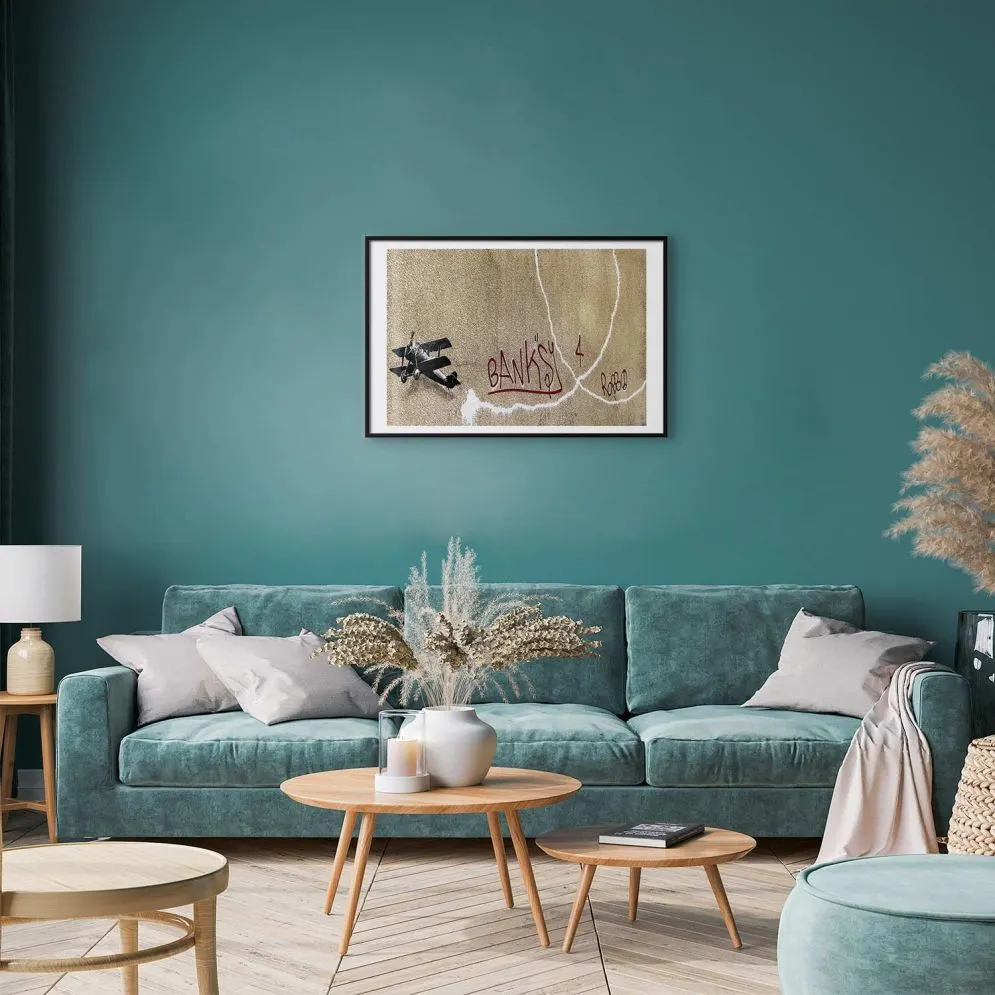 Plakat Dwupłatowiec 60x40 cm z ramą czarną z marginesem | MIRAT.