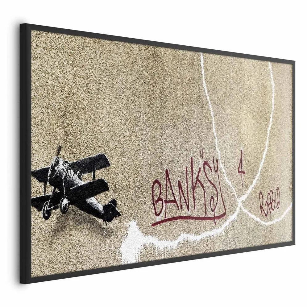 Plakat Dwupłatowiec 30x21 cm z ramą czarną bez marginesu | MIRAT.