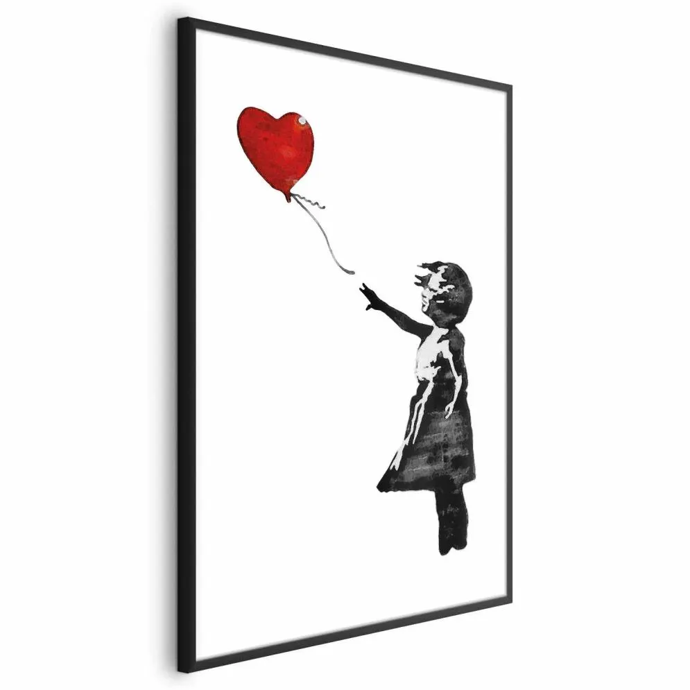 Plakat Banksy: Dziewczynka 21x30 cm z ramą czarną bez marginesu | MIRAT.